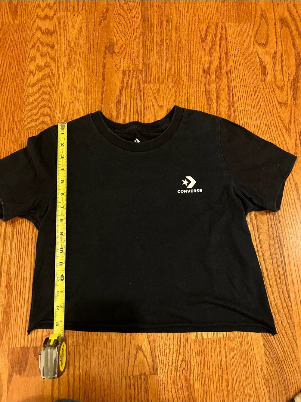 Converse women’s Black Logo crop Tee